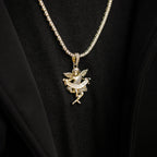 Iced Cherub Angel Pendant