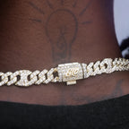 Iced Mariner Cuban Chain in Yellow Gold- 9mm