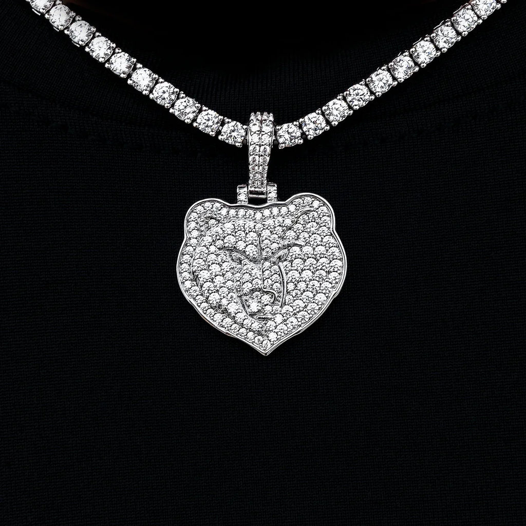 Memphis Grizzlies Official NBA Micro Logo Pendant in White Gold