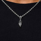 Micro Wing Pendant in White Gold