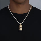 Iced Functioning Coaches Whistle Pendant in Yellow Gold