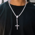 Micro Clustered Rosary Chain in White Gold - 6mm