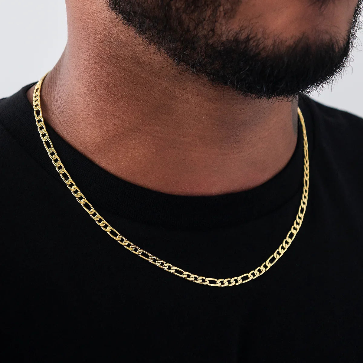 Figaro Chain in Yellow Gold - 4mm
