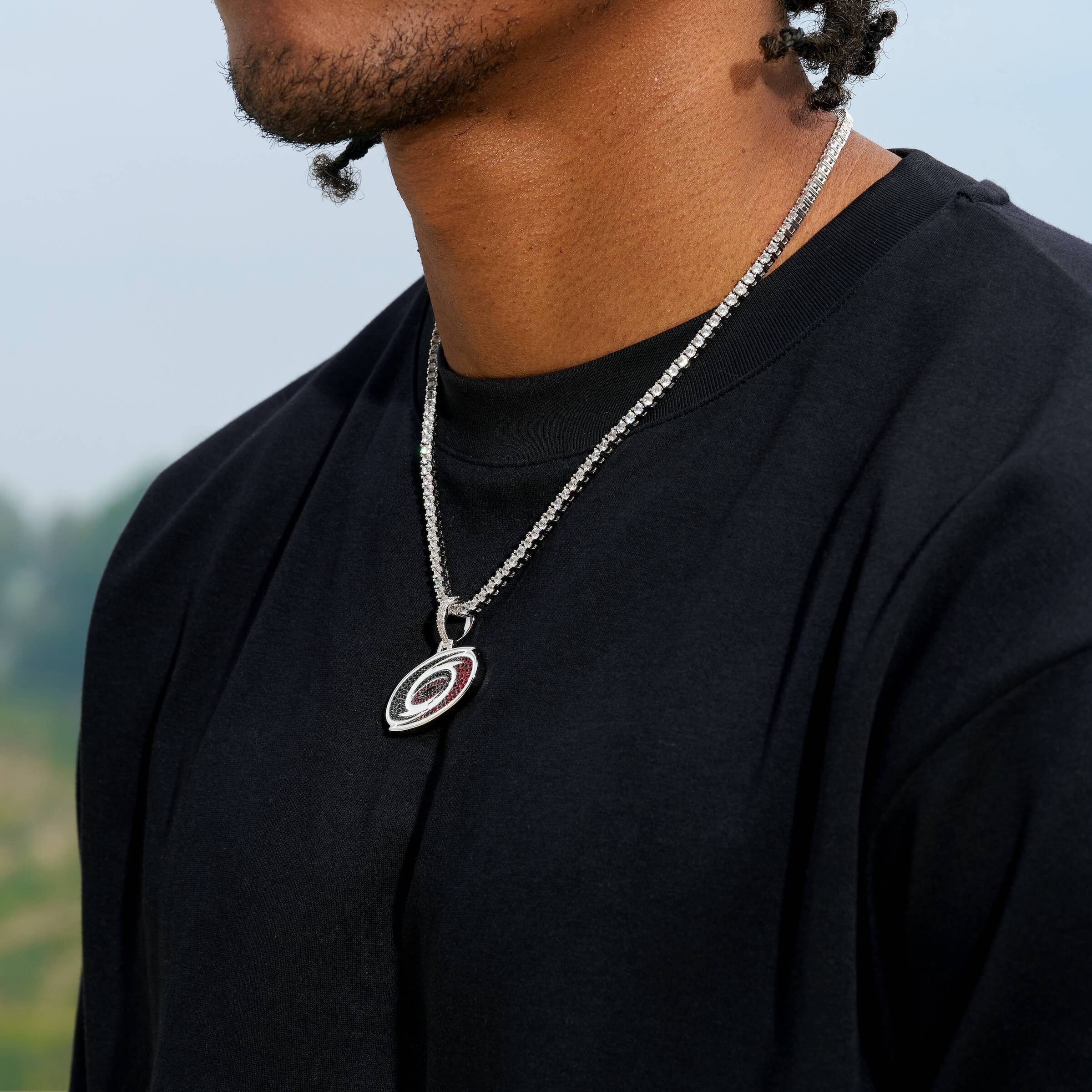 Carolina Hurricanes Official NHL Logo Pendant in White Gold