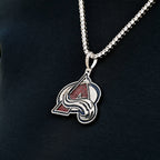 Colorado Avalanche Official NHL Logo Pendant in White Gold
