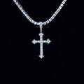 Large Iced Celtic Cross in White Gold