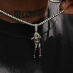 Harley Quinn Body Official DC Comics Pendant in White Gold