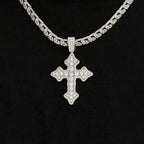 Iced Gothic Cross in White Gold