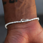 3 Prong Tennis Bracelet in White Gold -2mm