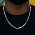 Iced Box Chain in White Gold