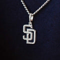 San Diego Padres Official MLB Micro Logo Pendant in White Gold