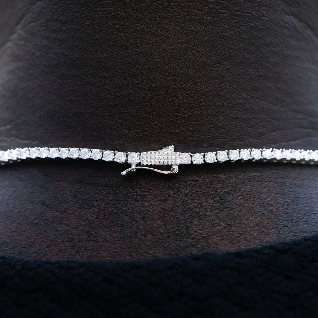 Moissanite Diamond Tennis Chain in Sterling Silver- 3mm