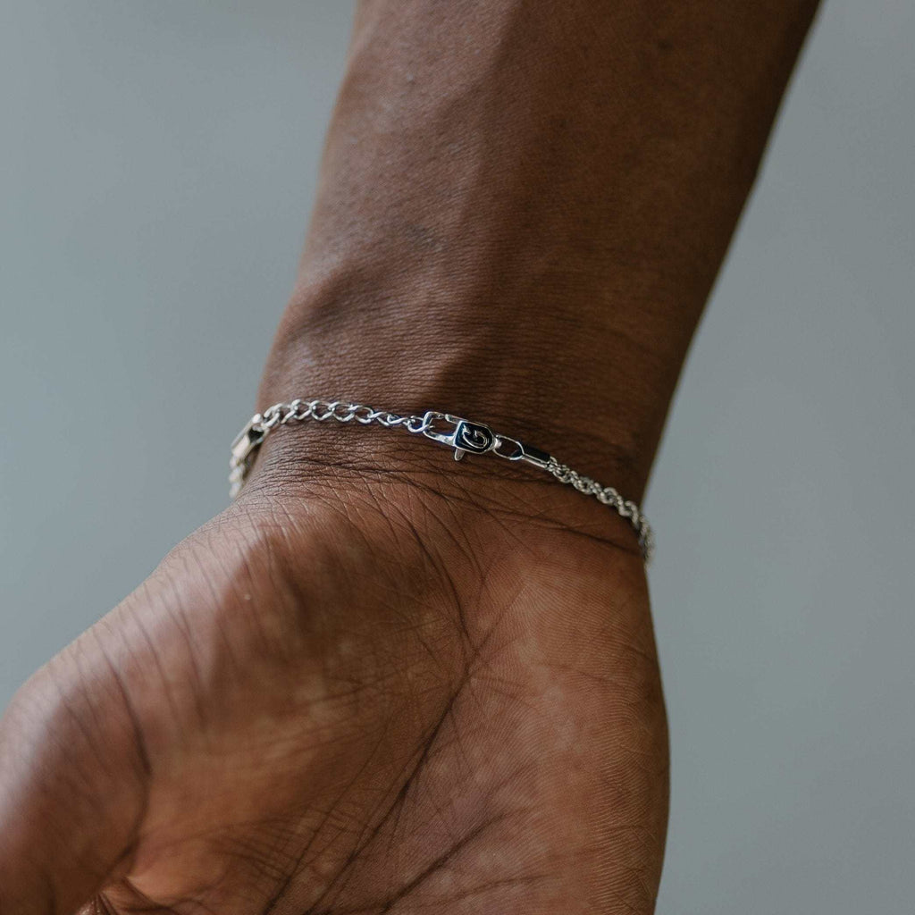 Rope Bracelet in White Gold (Adjustable)- 2mm