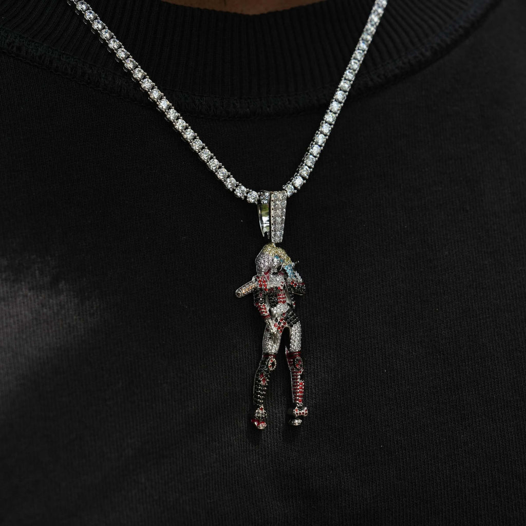 Harley Quinn Body Official DC Comics Pendant in White Gold