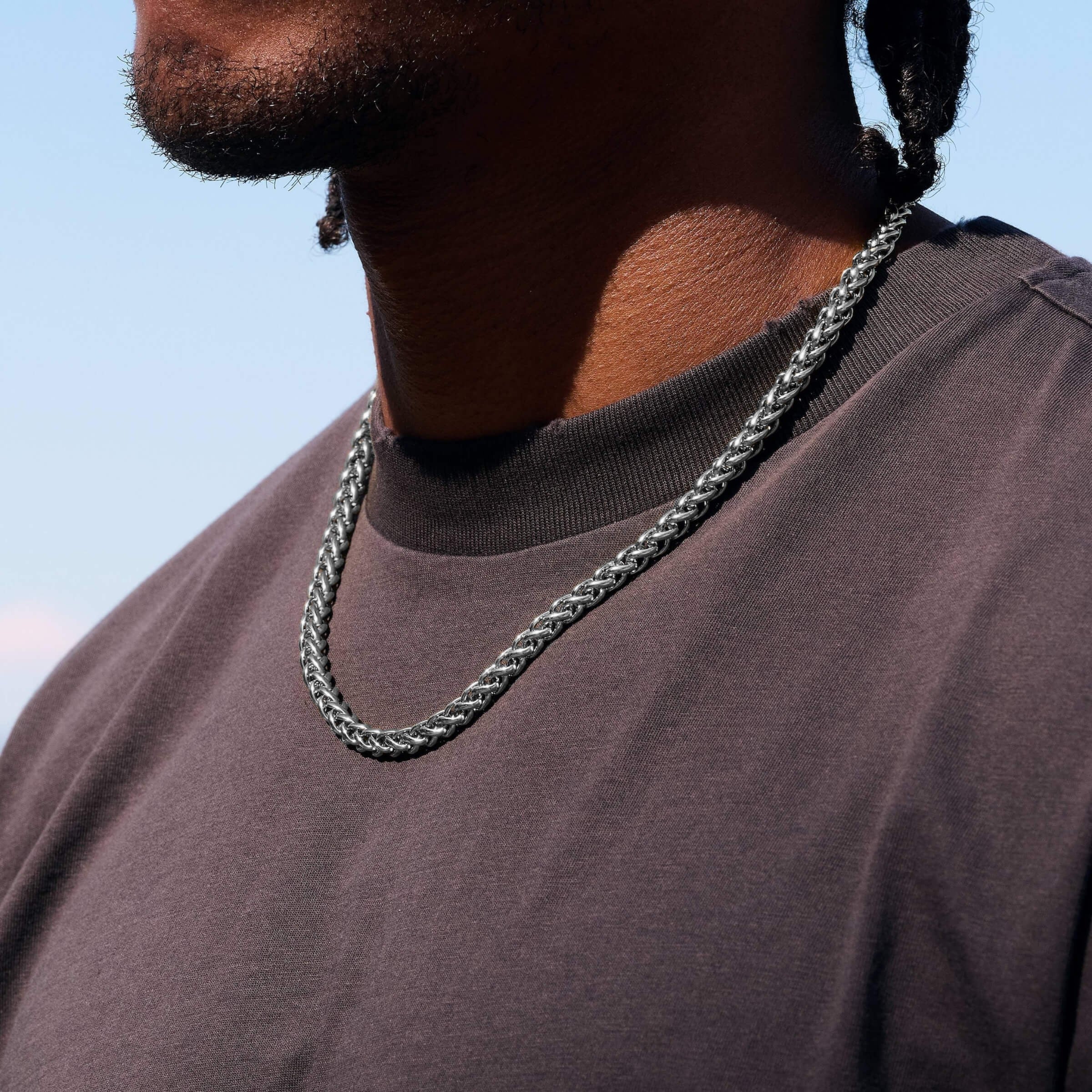 Palm Chain in White Gold- 6mm
