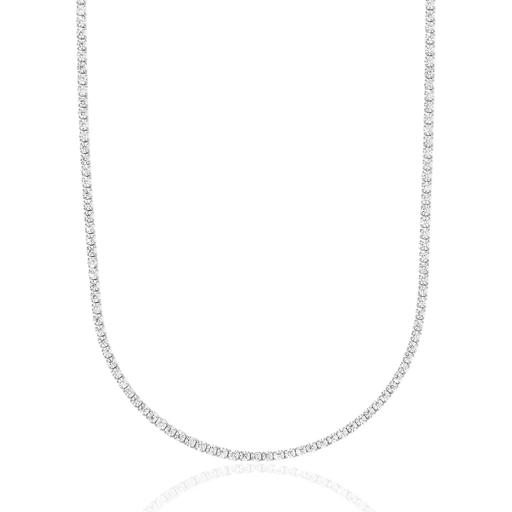 Micro Tennis Chain in White Gold