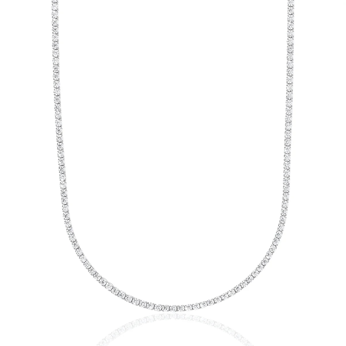 Micro Tennis Chain in White Gold