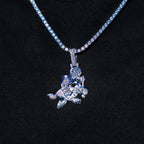 Dallas Cowboys Official NFL Vintage Logo Pendant in White Gold