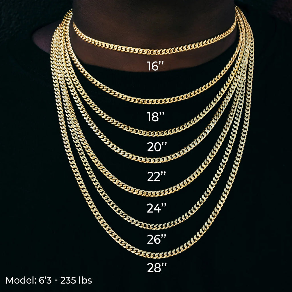 Figaro Link Chain + Bracelet Bundle in Yellow Gold- 4mm