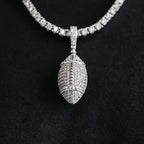 Iced Football Pendant in White Gold