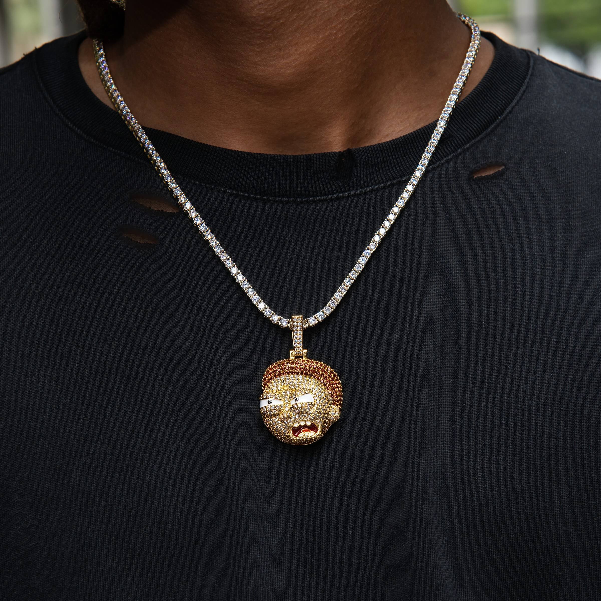Rick & Morty Morty Head Official Warner Bros. Pendant in Yellow Gold