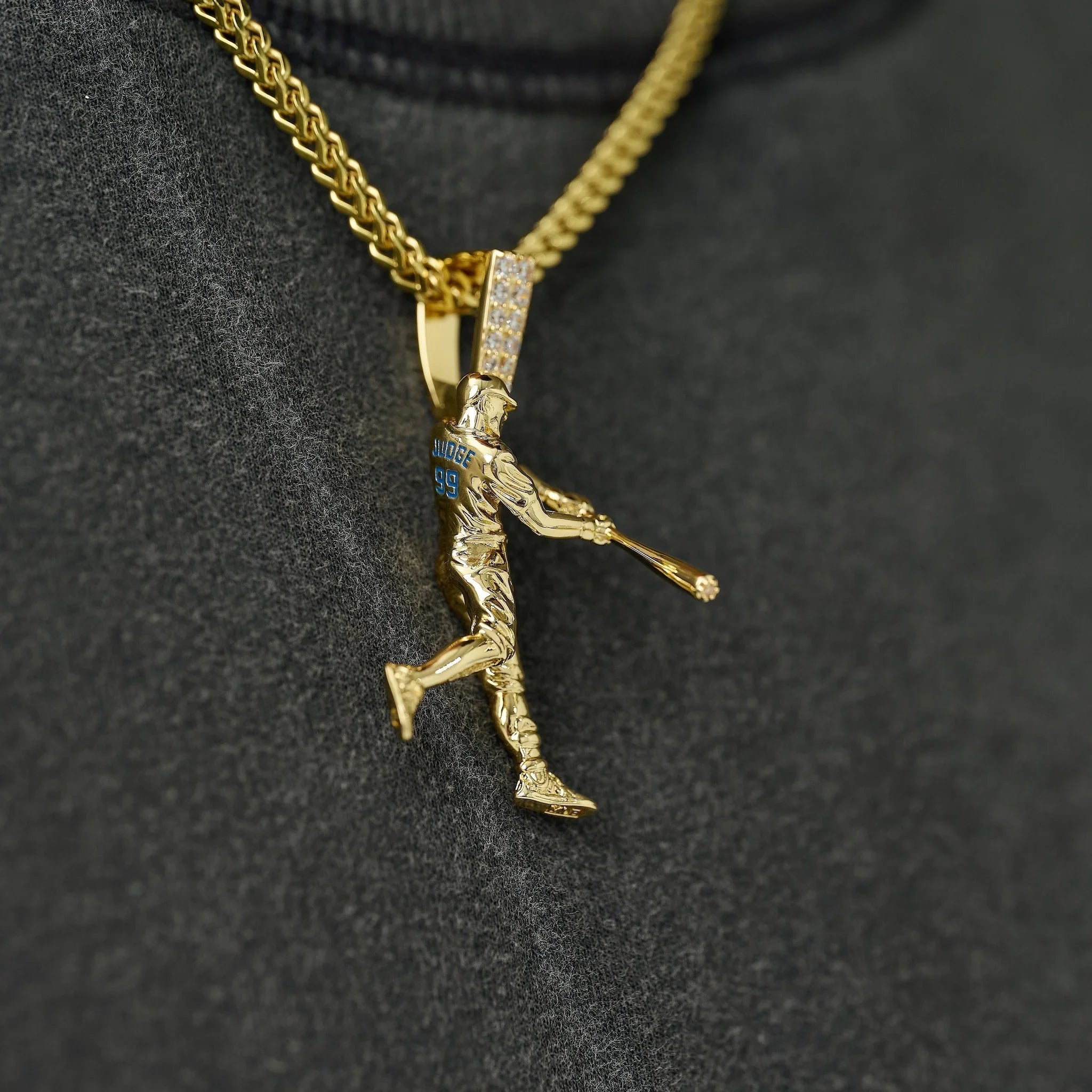 New York Yankees Judge Official MLBPA Polished Batting Pendant in Yellow Gold