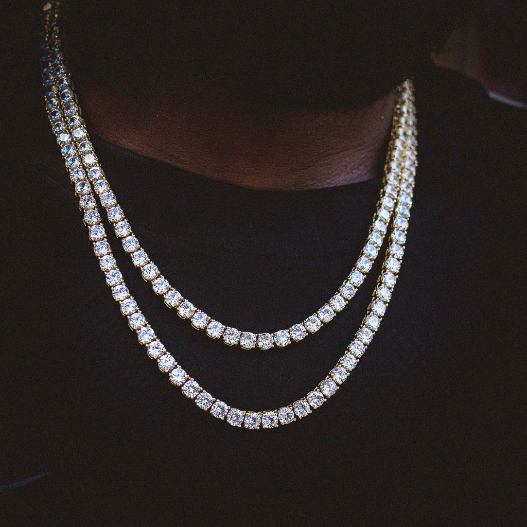 Diamond Tennis Chain in Yellow Gold- 5mm