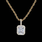 Micro Diamond Stone Pendant in Yellow Gold