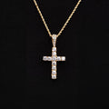 Micro Diamond Cross Pendant + 2MM Rope Chain Bundle in Yellow Gold