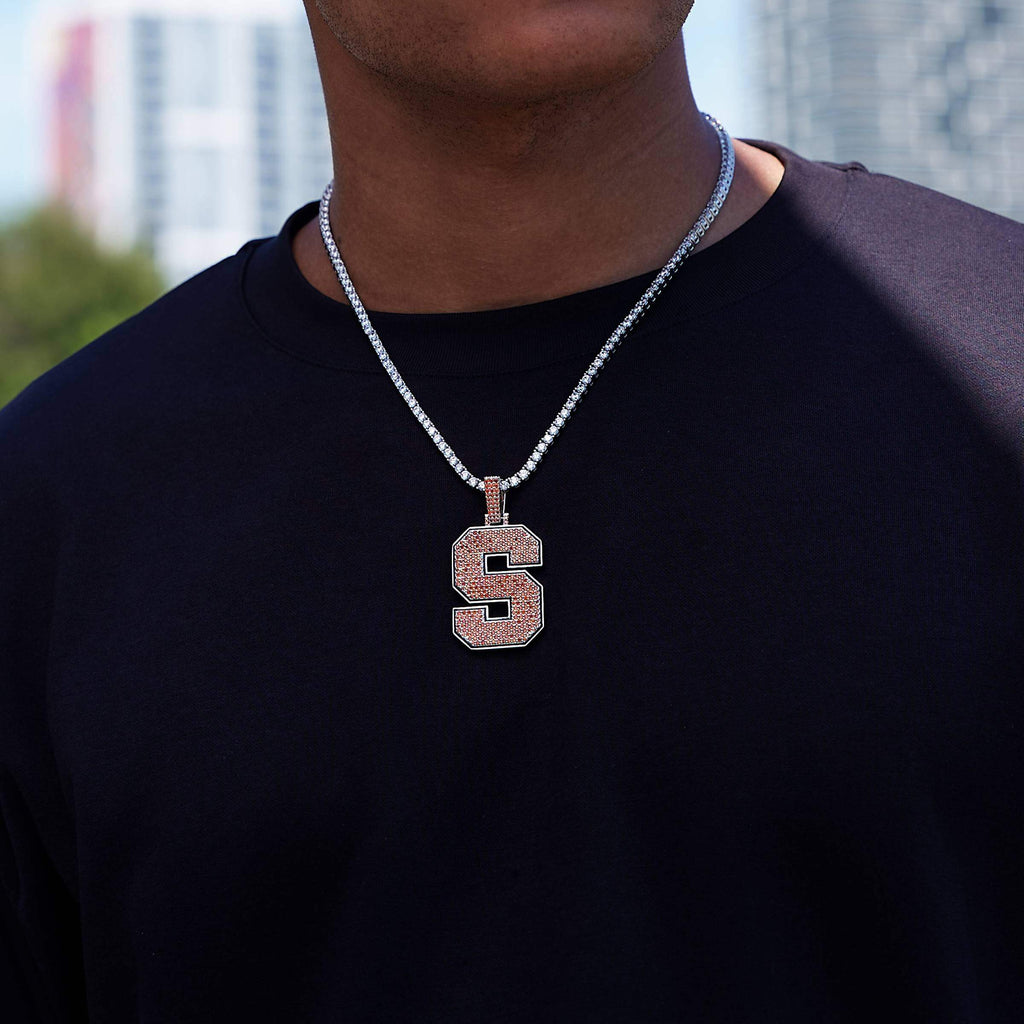 Syracuse University Official NCAA Logo Pendant in White Gold
