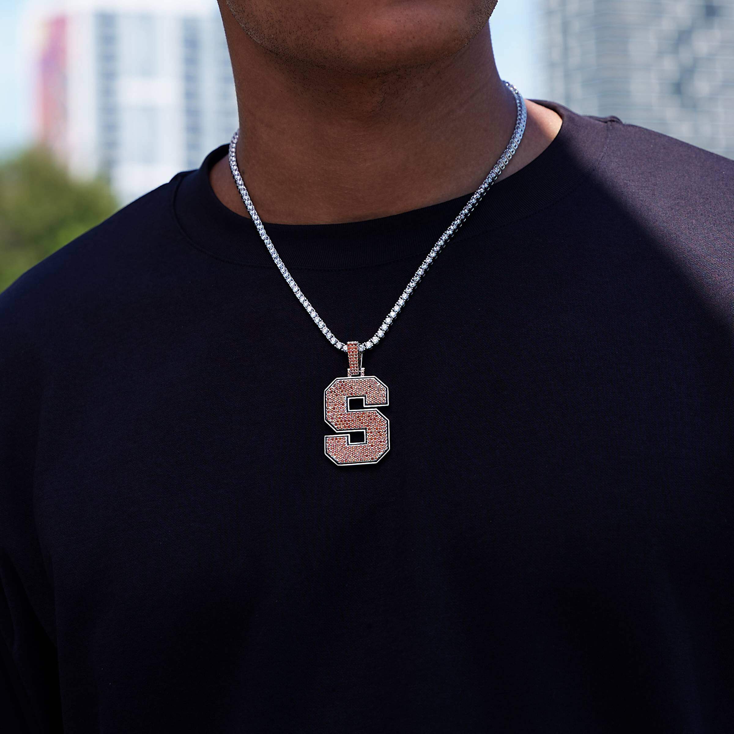 Syracuse University Official NCAA Logo Pendant in White Gold