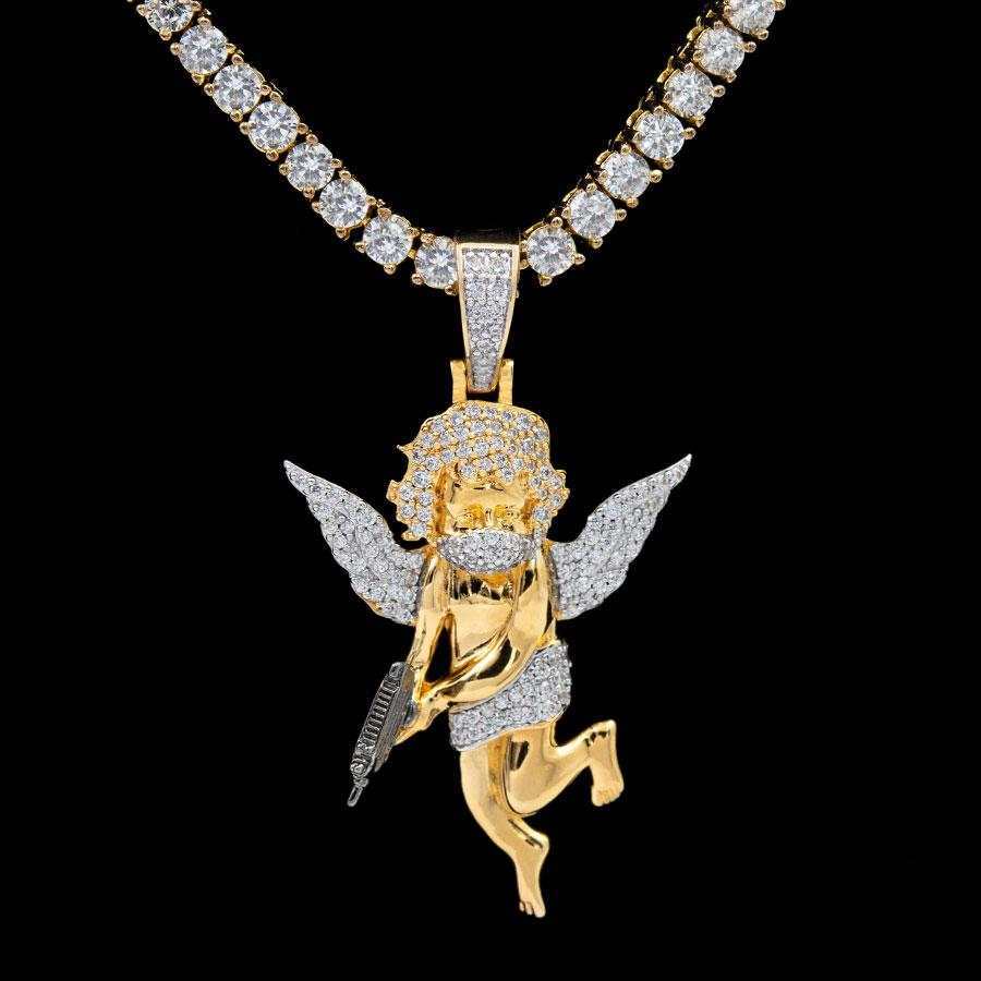 Masked Angel Pendant in Yellow Gold