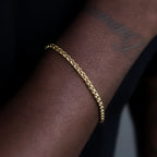 Palm Chain Bracelet in Yellow Gold- 4mm