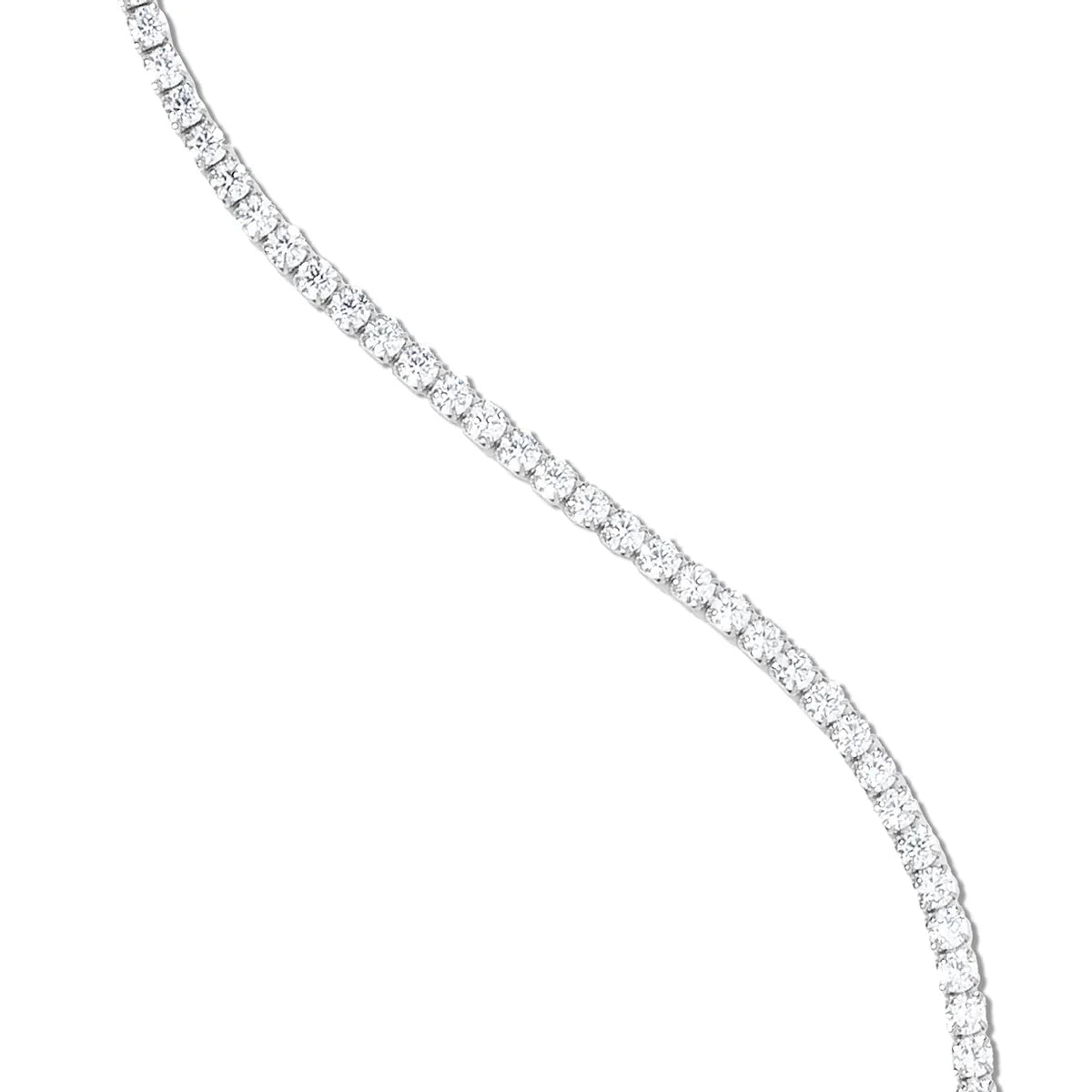 Micro Tennis Chain in White Gold