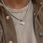 New England Patriots Official NFL Micro Logo Pendant - White Gold