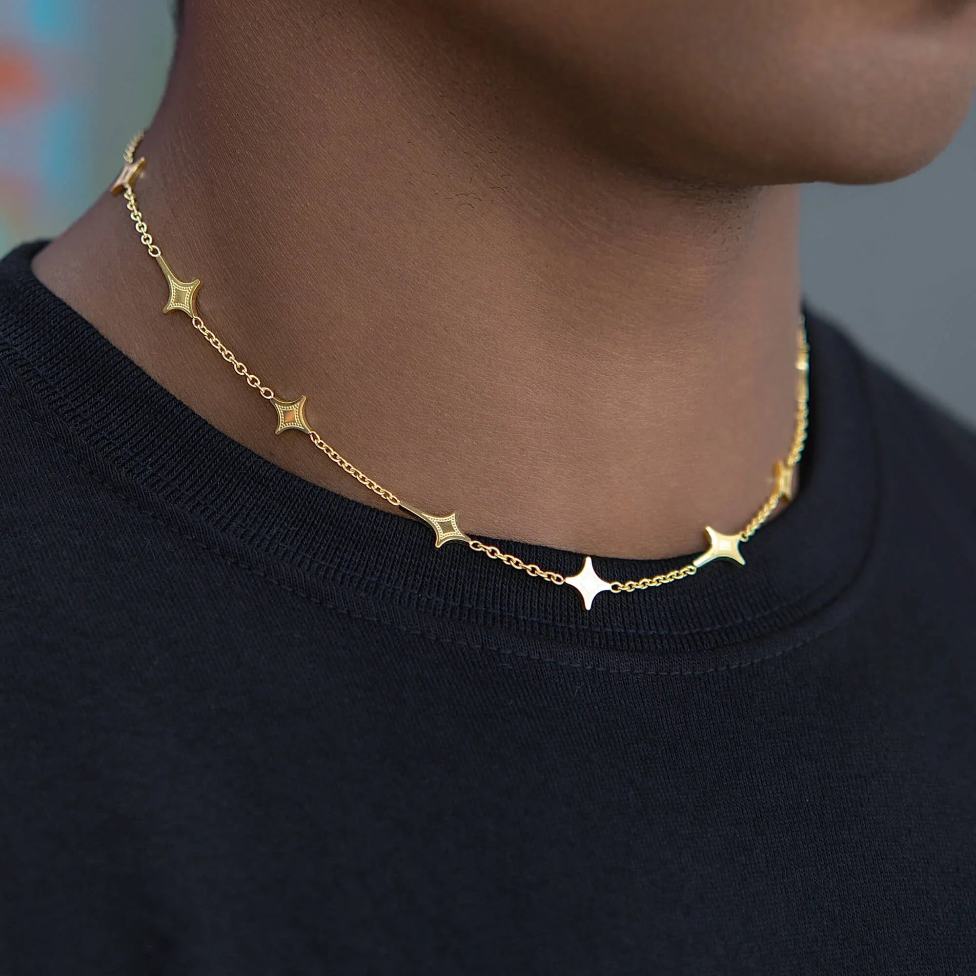 GLD Star Adjustable Chain Necklace in Yellow Gold