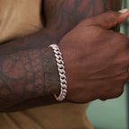 Diamond Cuban Bracelet in Rose/White Gold - 8.5mm
