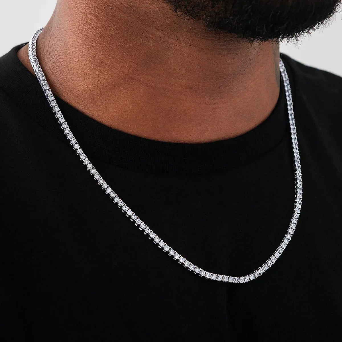 Diamond Tennis Chain in White Gold- 3mm