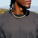 GLD X Bloody Osiris Iced Canary Voronoi Link Chain in Yellow Gold