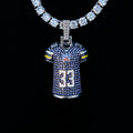Aaron Jones Minnesota Vikings Purple #33 Jersey Pendant - White Gold