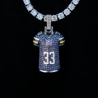 Aaron Jones Minnesota Vikings Purple #33 Jersey Pendant - White Gold