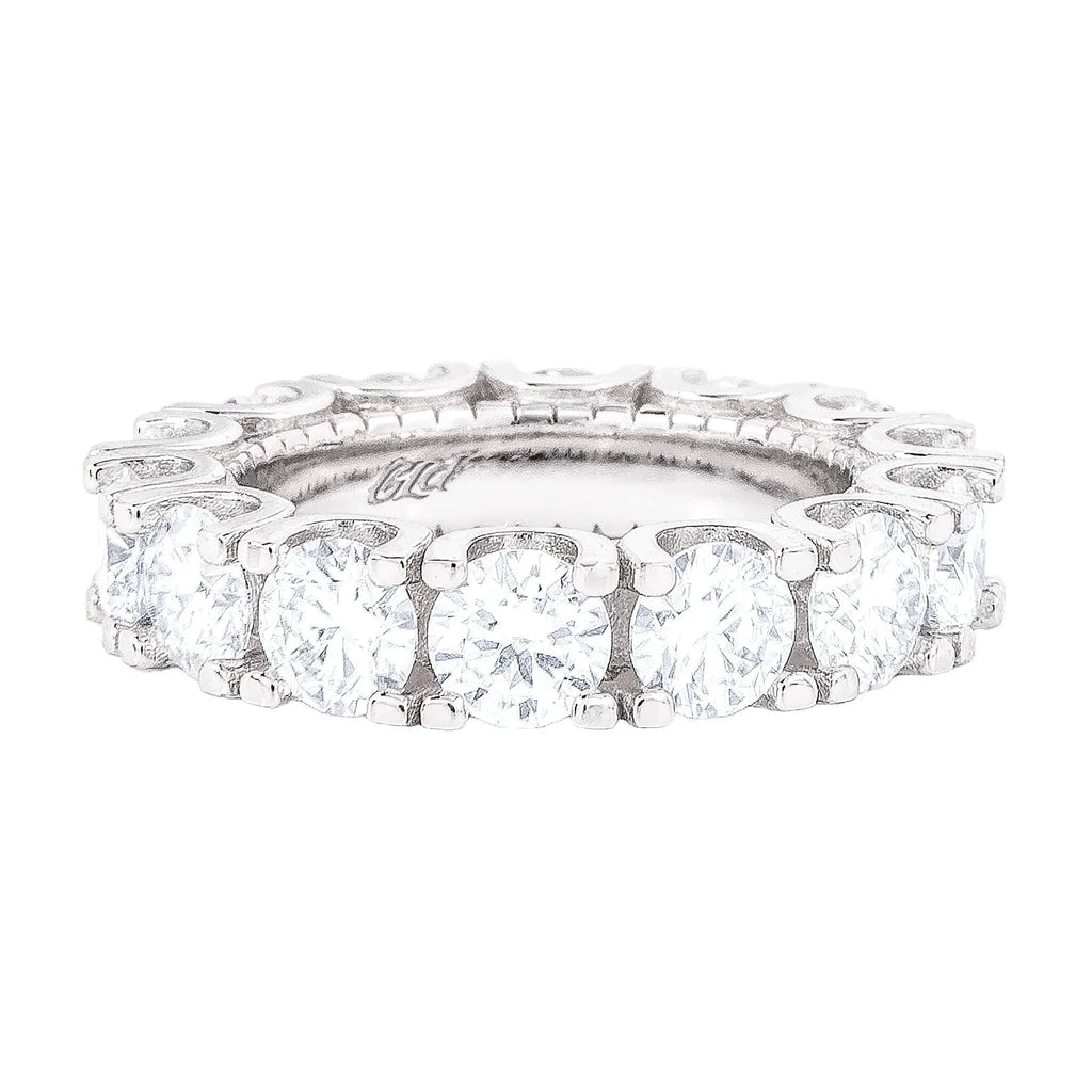 Moissanite Diamond Band Ring in Sterling Silver - 5mm