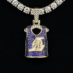 Los Angeles Lakers Official NBA Jersey Pendant - Yellow Gold