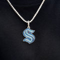 Seattle Kraken Official NHL Logo Pendant in White Gold