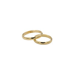 High Polish Rounded Band Ring in Solid Gold - 2mm