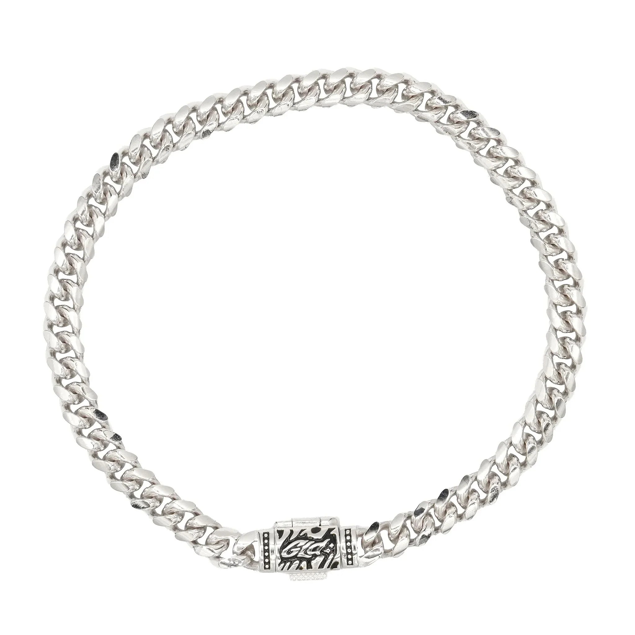 Miami Cuban Chain Bracelet in Sterling Silver - 5mm