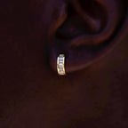Baguette Hoop Earrings in Yellow Gold