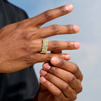 Multicolor Stacked Eternity Ring in Yellow Gold Vermeil