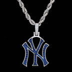 New York Yankees Official MLB Logo Pendant in White Gold
