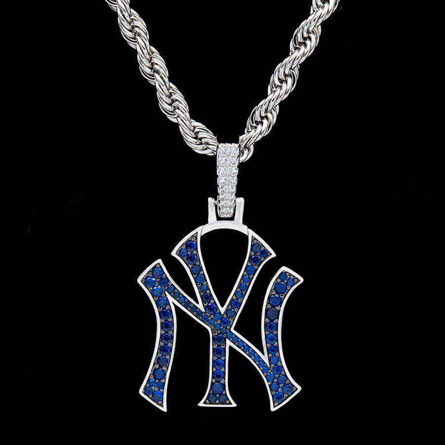 New York Yankees Official MLB Logo Pendant in White Gold
